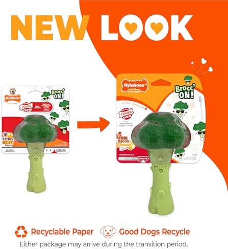 Nylabone Power Chew Broccoli Dog Chew Toy, Bacon & Cheese Flavor, Large - Image 3