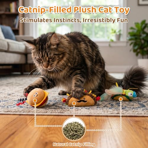 Hollypet 3 PCS Cat Feather Catnip Toys for Indoor Cats with Crinkle Ribbons - Image 3