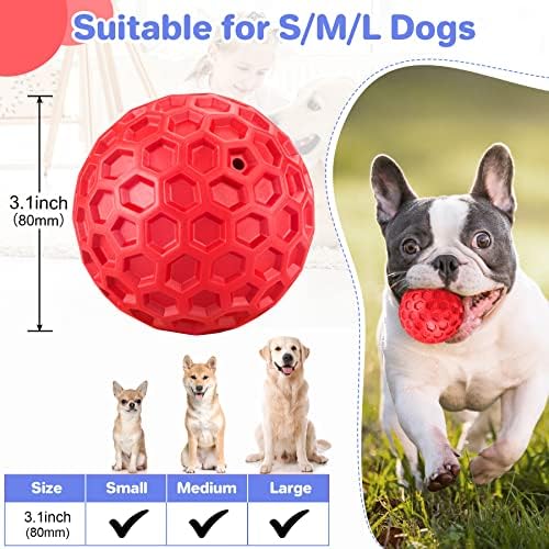 DISSKNIC Indestructible Squeaky Dog Balls for Aggressive Chewers, Interactive Dog Toys for Aggressive Chewers for Relieving Anxiety, Dog Chew Toy Balls for Small Medium Large Dogs, Outdoor Dog Toys - Image 2