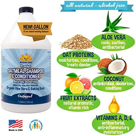 Bodhi Dog Natural Oatmeal Dog Shampoo & Conditioner - Hypoallergenic Formula - Naturally Deodorize Dogs, Cats & Pets - Moisturizes Dry, Itchy & Sensitive Skin - Made in USA (1 Gallon) - Image 3