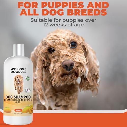 Dog Shampoo, Conditioner & Detangler, Hypoallergenic, Tearless, Mango, 16OZ - Image 5