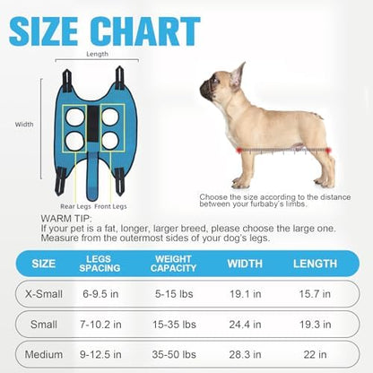 PAWCHIE Dog Grooming Hammock Harness for Dog Cat with Pet Nail Clipper Trimmer-Breathable Cat Hanger Sling for Trimming Clipping Nails-Dog Hammock Restraint Bag for Small Medium Large Dog, Dark Blue M - Image 6