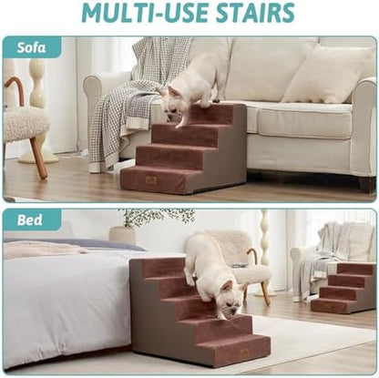 COZY KISS Dog Stairs for Small Dogs, 5 Step Pet Stairs for Beds & Couches - Image 6