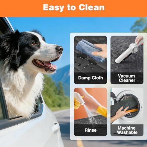 PetJoy Dog Car Seat Cover with Hammock Design – 600D Heavy Duty Waterproof & Scratch-Resistant Rear Seat Protector for Dogs, Non-Slip Back Seat Covers for Cars, Trucks, SUVs - Image 6