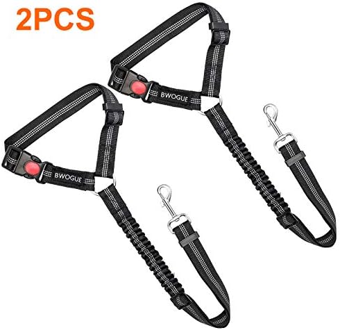 BWOGUE 2 Pack Dog Seat Belt for Car, Adjustable Nylon Headrest Restraint - Image 2