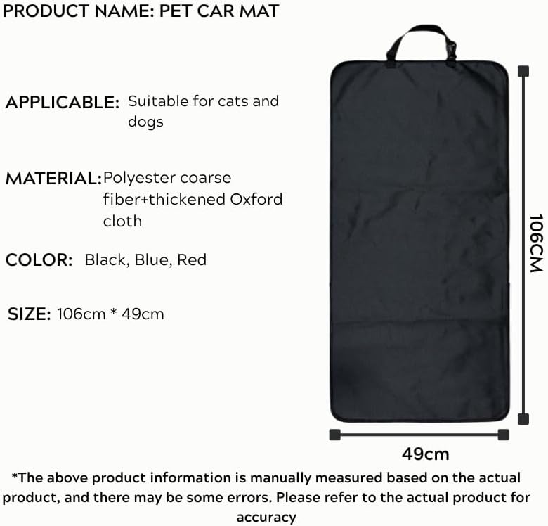 Dog Car Seat Cover for Front Passenger Seat – Waterproof Pet Seat Protector Pad for Cars, Trucks, SUVs – Thickened Scratchproof Single Seat Mat (Blue, 106 * 49cm) - Image 2