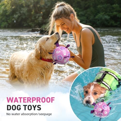 QDAN Dog Toys, Durable Dog Soccer Ball with Straps to Keep Them Busy,6 Inch - Image 2