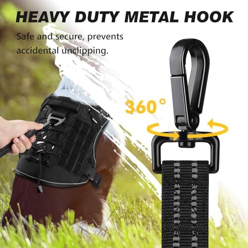Double Handle Dog Leash with Poop Bag Holder and Car Seat Belt Buckle - Image 3