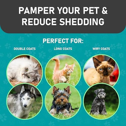 Maxpower Planet Pet Grooming Brush - Double Sided Shedding and Dematting Undercoat Rake Comb for Dogs and Cats,Extra Wide (C2 - Brush & Comb, Large) - Image 7
