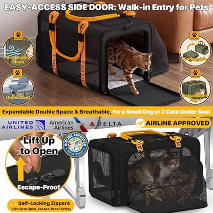 PAWZIDEA Expandable Pet Carrier for Small Cats & Dogs, TSA Airline Approved - Image 3