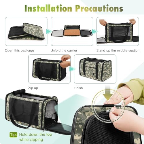 YUDODO 25lbs Cat Carrier Lightproof Soft Sided Pet Carrier for Large Cat - Image 7