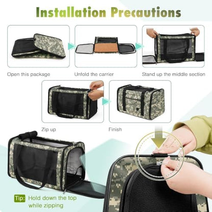 YUDODO 25lbs Cat Carrier Lightproof Soft Sided Pet Carrier for Large Cat - Image 7