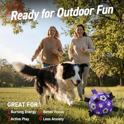 QDAN Soccer Ball for Dogs with Straps, Large Dog Balls, 8 Inch Puppy Toys - Image 6