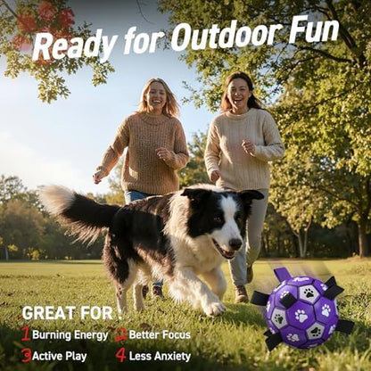 QDAN Soccer Ball for Dogs with Straps, Large Dog Balls, 8 Inch Puppy Toys - Image 6