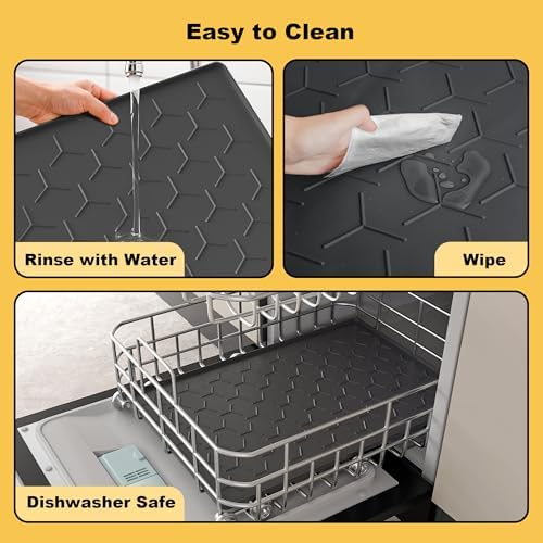 Pieviev Silicone Dog Cat Food Bowl Mat, Waterproof Raised Edge, 24'' x 16'' - Image 6