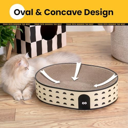 Conlun Oval Cat Scratcher Bed | Scratching Bowl Lounge for Kittens | Medium - Image 6
