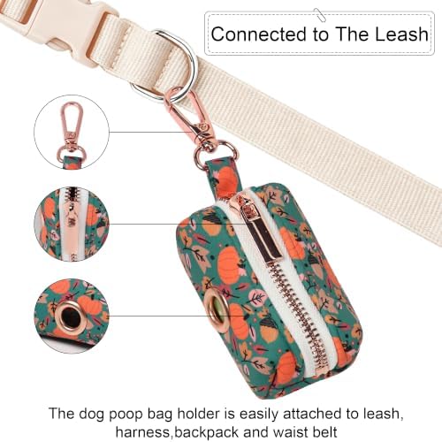 ARING PET Fall Dog Poop Bag Holder, Cotton Puppy Pumpkin Waste Bag Dispenser Attach to Any Leashes, Portable Washable Pet Waste Pouch Holder with Two Rolls of Bags - Image 4