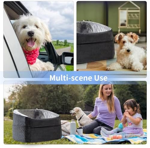 Dog Car Seats for Small Dogs,Updated Version Memory Foam Dog Car Booster Seat,Small/Medium Dog Seat for Pets up to 35 lbs,Washable and Removable Comes with Safety Leash and Storage Bag - Image 5