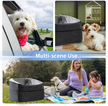 Dog Car Seats for Small Dogs,Updated Version Memory Foam Dog Car Booster Seat,Small/Medium Dog Seat for Pets up to 35 lbs,Washable and Removable Comes with Safety Leash and Storage Bag - Image 5