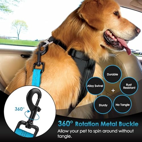SlowTon Dog Car Seat Belt, 3 in 1 Latch Bar Attachment Dog Safety Seatbelt - Image 3