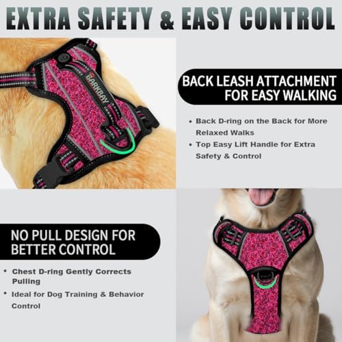 BARKBAY Dog Harness for Large Dogs No Pull Dog Vest ID Tag Pocket - Image 3