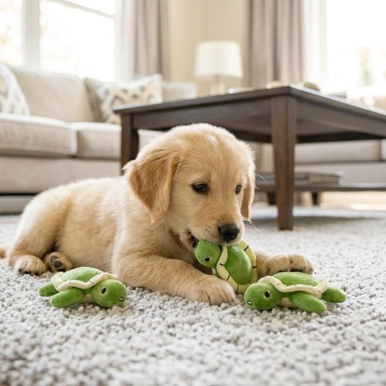 Hollypet Squeaky Hide and Seek Dog Toys for Small and Medium, 4 Turtles - Image 7