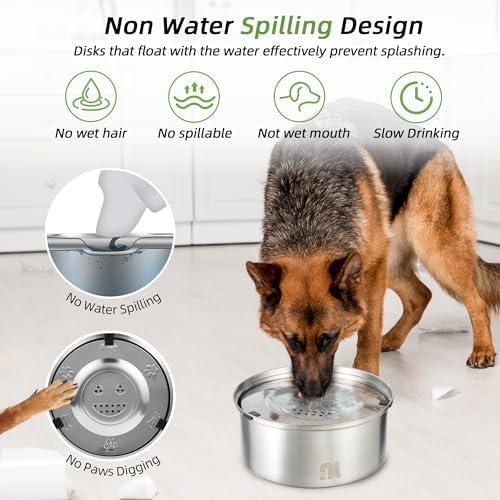 nicelock 3L/0.8 Gallon Dog Water Bowl No Spill, Stainless Steel No Spill Water Bowl for Dogs, Slow Water Dog Bowl, No Splash Dog Water Bowls - Image 3