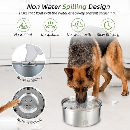 nicelock 3L/0.8 Gallon Dog Water Bowl No Spill, Stainless Steel No Spill Water Bowl for Dogs, Slow Water Dog Bowl, No Splash Dog Water Bowls - Image 3