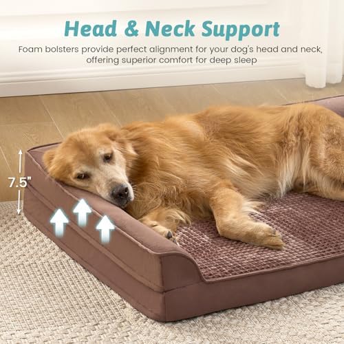 COZY KISS Orthopedic Dog Bed for Extra Large Dogs, L Shaped XXL 48x35 inch - Image 4