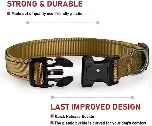 Reflective Dog Collar, Puppy Collar with Buckle Adjustable, Brown XS - Image 2