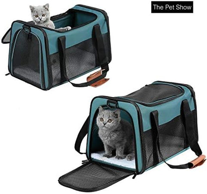 Cat Carrier - Portable Foldable Dog Pet Carrier, Soft-Sided Pet Bag up to 22 Lbs, Airline Approved Travel Puppy Carrier - Image 3