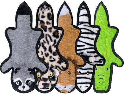 SHARLOVY No Stuffing Dog Toys Crinkle Squeaky, Long Lasting Chews for Aggressive, Durable Plush Dog Puppy Chew Toys for Teething, with 6 Tough Layers for Small Medium Large Breed-5 Pack,Medium by SHARLOVY