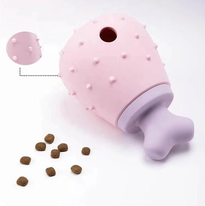 Cat Dog Slow Feeder Set Textured Slow Lick Mat & Drumstick Puzzle Toy Food Grade Silicone Easy to Clean Anti-Slip Base Pet Accessories (Mat+Toy-2 2pcs)