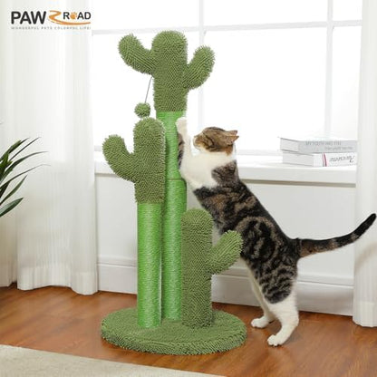 PAWZ Road 35” Cat Scratching Post Cactus Cat Scratcher with Toy Ball - Image 6