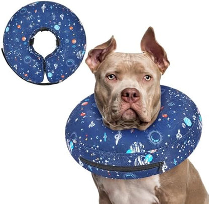 Supet Inflatable Dog Cone Collar Alternative After Surgery, Dog Neck Donut Collar Recovery E Collar for Neuter, Soft Pet Cone for Small Medium Large Dogs by Supet