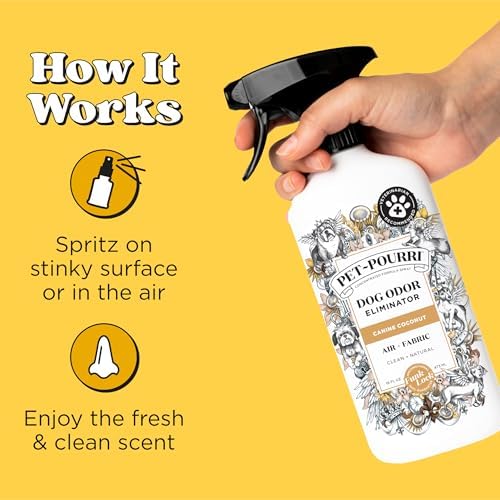 Pet-Pourri Air + Fabric Dog Odor Deodorizer Spray, Canine Coconut 16 Fl Oz - Image 5