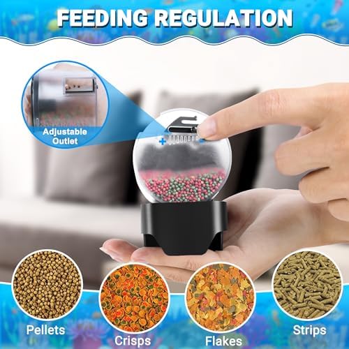 Ycozy Automatic Fish Feeder for Aquarium Auto Food Dispenser with Timer for Small Tank, Aquariums - Battery/Plug-in Powered Feeders for Goldfish/Koi/Turtle, Resun AF2020 - Image 5