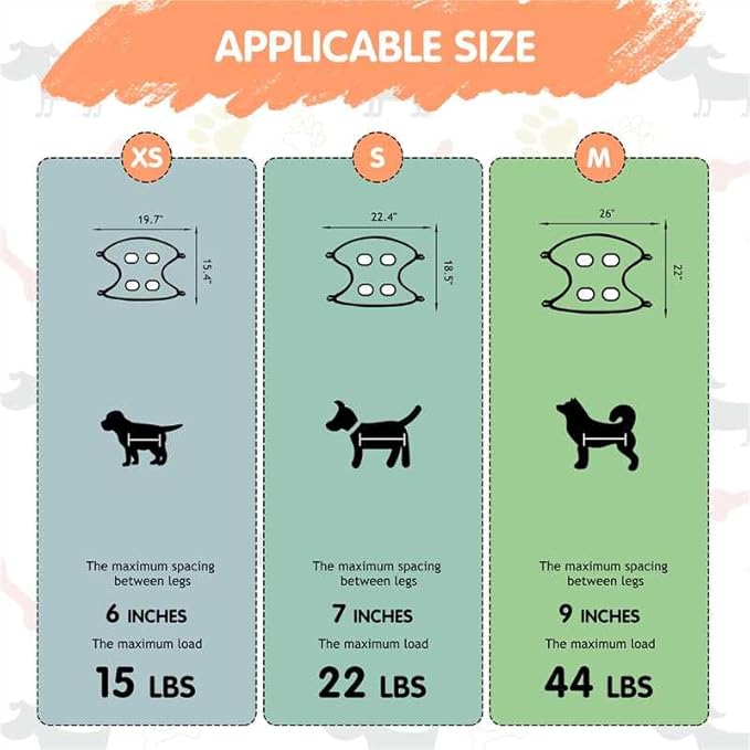 Paws n' Cradle Dog Grooming Hammock Harness for Dogs & Cats - Complete Kit with Adjustable Leg Fittings, Comb, Nail Clipper, File, Hook & Loop Strap, Adjustable Hanging Straps & Snap Hooks (Medium)