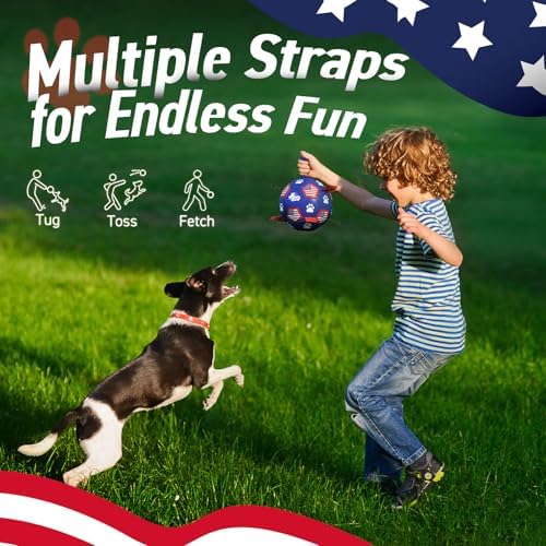 QDAN Dog Toys Soccer Ball with Straps, 8 Inch Dog Balls for Large Dogs - Image 6