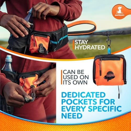 SparklyPets Hands Free Dog Leash, Medium & Large Breeds (Orange,1 Dog) - Image 3