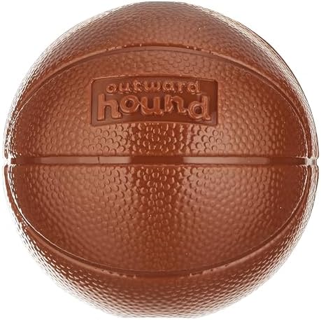 Outward Hound by Planet Dog Basketball, Durable Treat-Dispensing Dog Ball, Interactive Fetch Toy, Orbee-Tuff, Mint Scented, BPA-Free, for Indoor & Outdoor Play, Brown by OutwardHound