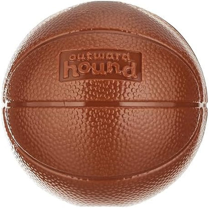 Outward Hound by Planet Dog Basketball, Durable Treat-Dispensing Dog Ball, Interactive Fetch Toy, Orbee-Tuff, Mint Scented, BPA-Free, for Indoor & Outdoor Play, Brown by OutwardHound
