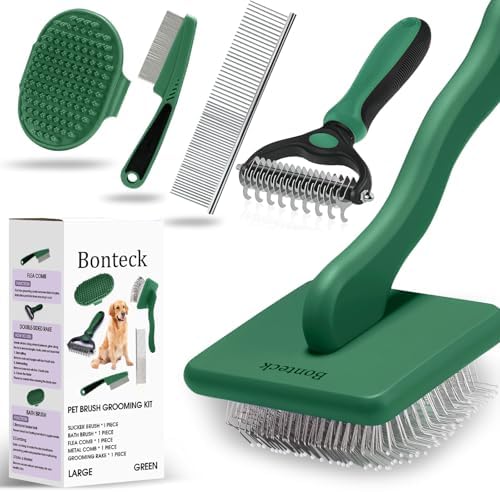 Bonteck Dog Slicker Brush for Dogs Grooming Kit 5PCS Long Haired Doodles by Bonteck