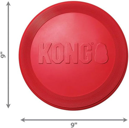 KONG Flyer Rubber Disc Dog Toy - for Catch, Fetch and Playtime - Red, Large 2 Pack