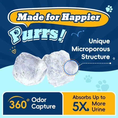LMJP Crystal Cat Litter for Long-Lasting Odor Control, Non-Clumping, 8.6lb - Image 2