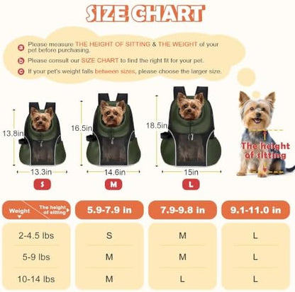 WOYYHO Pet Dog Carrier Backpack, Ventilated Mesh Small Dog Front Backpack - Image 4