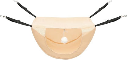 Small Pet Cat Bed Hammock Breathable Sandwich Mesh Hanging Nest Washable Beige S for Indoor Comfortable Kitten Rest