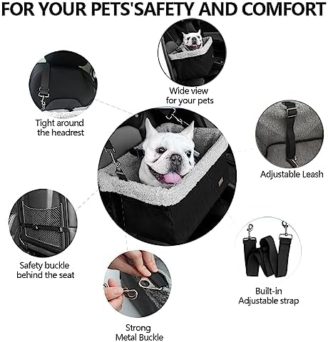 Dog Car Seats for Small Dogs, Upgrade Dog Booster Seat with Metal Frame Construction with Double-Layer Oxford, Perfect for Small Pets up to 20lbs - Image 3