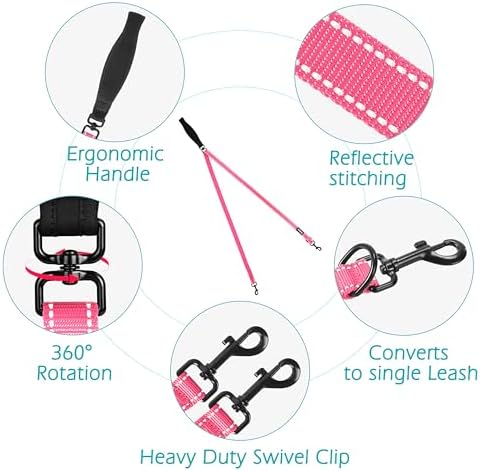 PetBonus Two Point Control Dog Leash, No Tangle Training Walking Leashes - Image 3