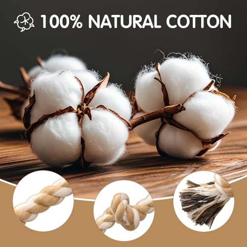 Ycozy 4-Knot Dog Rope Toy for Medium/Small Dogs 26in Dog Rope for Aggressive Chewers Puppy Dog Tug Toy Almost Durable Teething Chew Toy Natural Cotton - Image 2